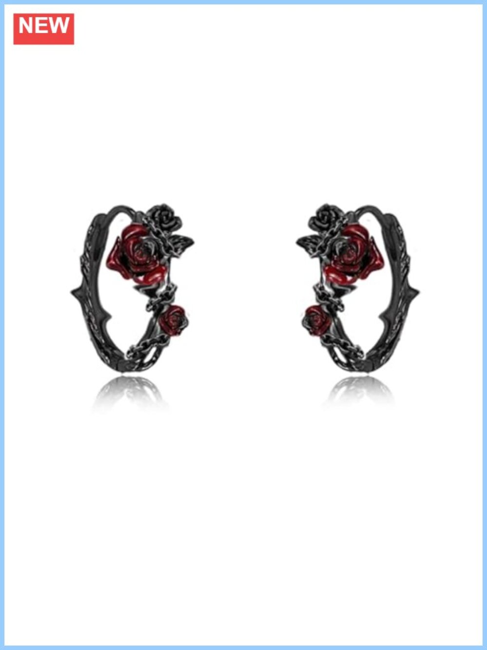 Gothic Punk Rose Lever Back Earrings Copper Alloy Fashion Jewelry